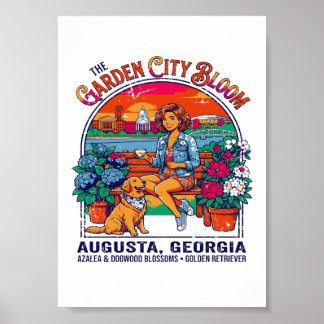 The Garden City Bloom Augusta Georgia Golden Retri Poster