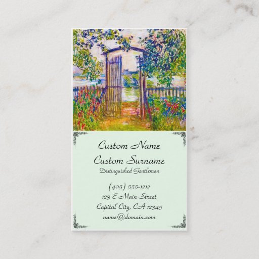 Customizable The Garden Gate at Vetheuil Claude Monet Business Cards