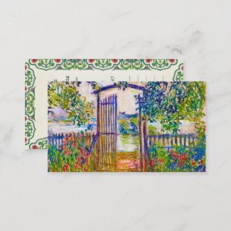 The Garden Gate at Vetheuil Claude Monet painting Business Card