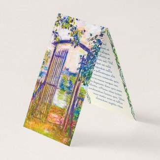The Garden Gate at Vetheuil Claude Monet Poster Business Card