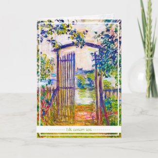 The Garden Gate at Vetheuil Claude Monet vibrant Card