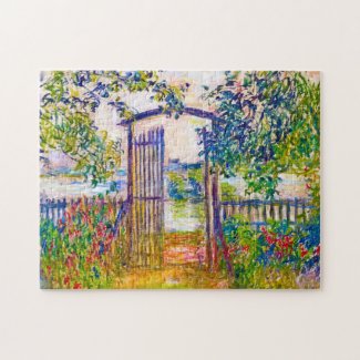 The Garden Gate at Vetheuil Claude Monet vibrant Jigsaw Puzzle