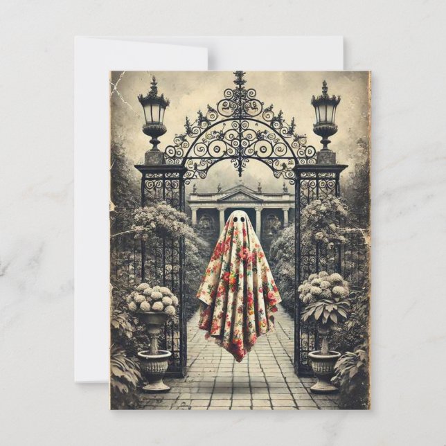 The Garden Haunting of Roseveil Manor – Gothic  Note Card (Front)