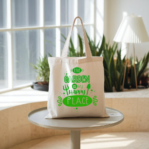 The Garden is My Happy Place – Gardening Large Tote Bag
