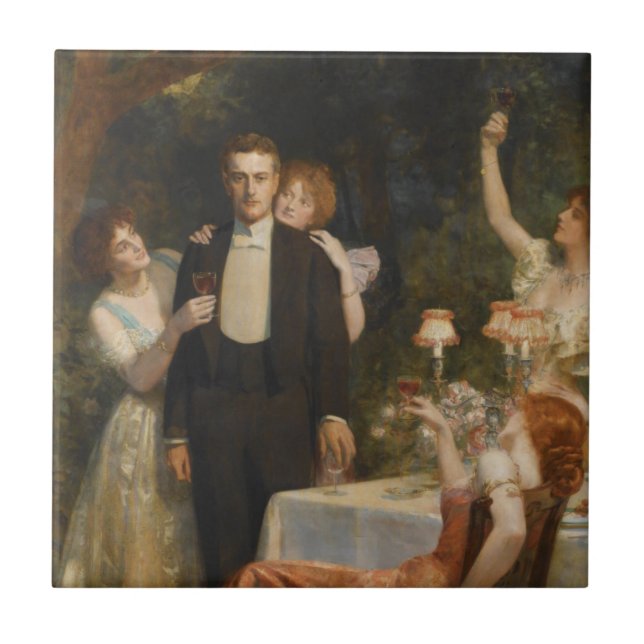 The Garden of Armida (by John Collier) Ceramic Tile (Front)