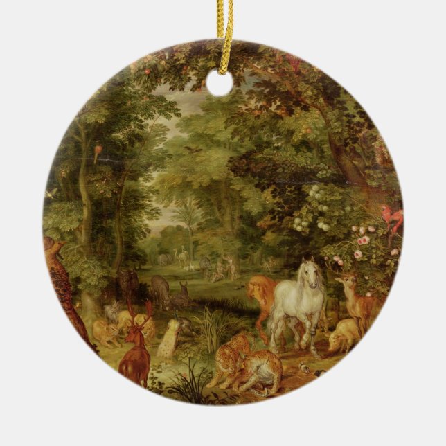 The Garden of Eden; in the background The Temptati Ceramic Ornament (Front)