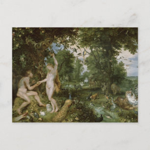 The Garden of Eden with the Fall of Man, c.1615 Postcard