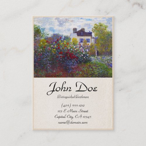 The Garden of Monet at Argenteuil Claude Monet Business Card Templates