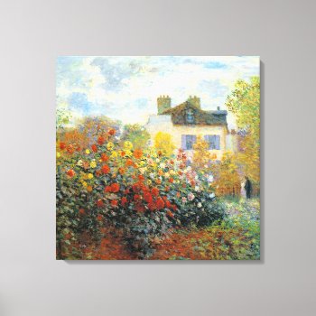 The Garden Of Monet At Argenteuil Fine Art 24 X 24 Canvas Print by monetart at Zazzle