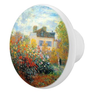 The Garden of Monet at Argenteuil Fine Art Ceramic Knob