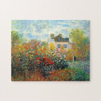 The Garden Of Monet At Argenteuil Fine Art Jigsaw Puzzle by monetart at Zazzle