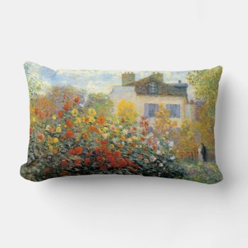 The Garden Of Monet At Argenteuil Fine Art Lumbar Pillow by monetart at Zazzle
