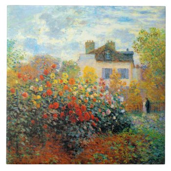 The Garden Of Monet At Argenteuil Fine Art Tile by monetart at Zazzle