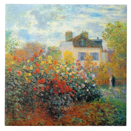 The Garden Of Monet At Argenteuil Fine Art Tile