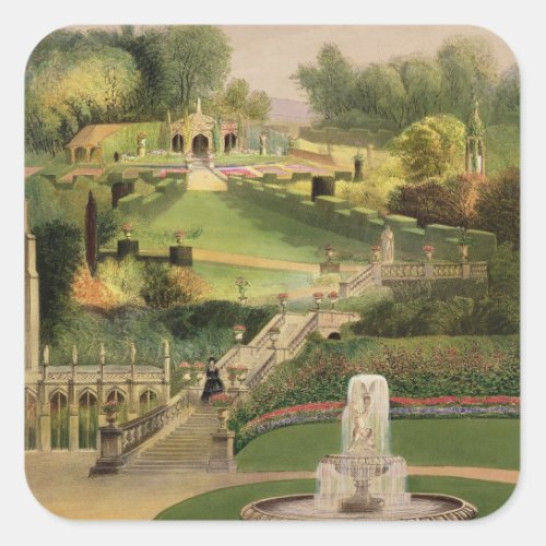 The Garden on the Hill Side Castle Combe from T Square Sticker