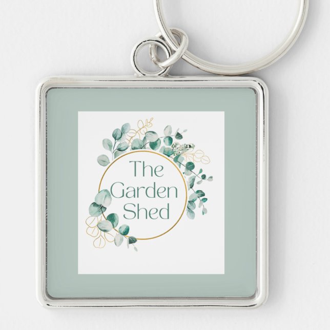 The Garden Shed Coffee, Botanical Greenery Gift  Keychain (Front)