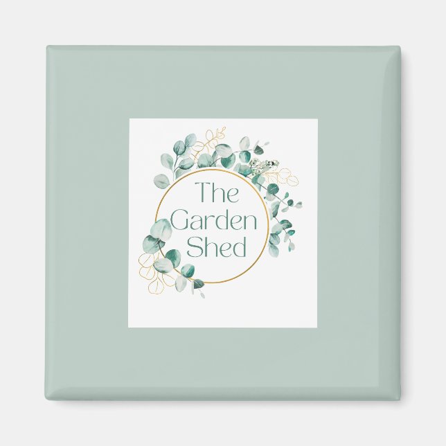 The Garden Shed Coffee, Botanical Greenery Gift  Magnet (Front)