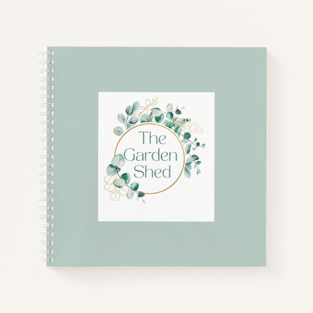The Garden Shed Coffee, Botanical Greenery Gift  Notebook (Front)