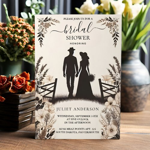 The Garden Spring Wood Boho Rustic Bridal Shower Invitation