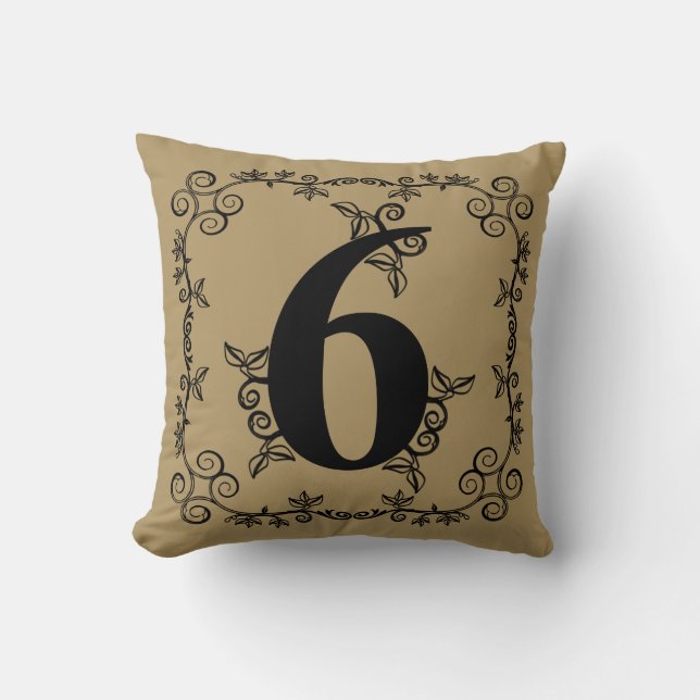 The Garden Vine Collection: Number 6 Throw Pillow (Front)