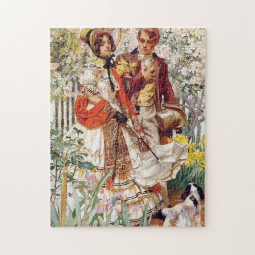 The Garden Walk 1904 by J C Leyendecker Jigsaw Puzzle