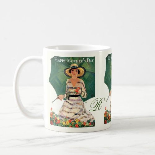 The Gardener Floral Happy Mothers Day Monogram Coffee Mug