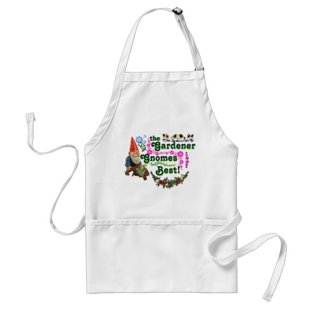 The Gardener Gnomes Best Gardening Apron! Adult Apron (Front)