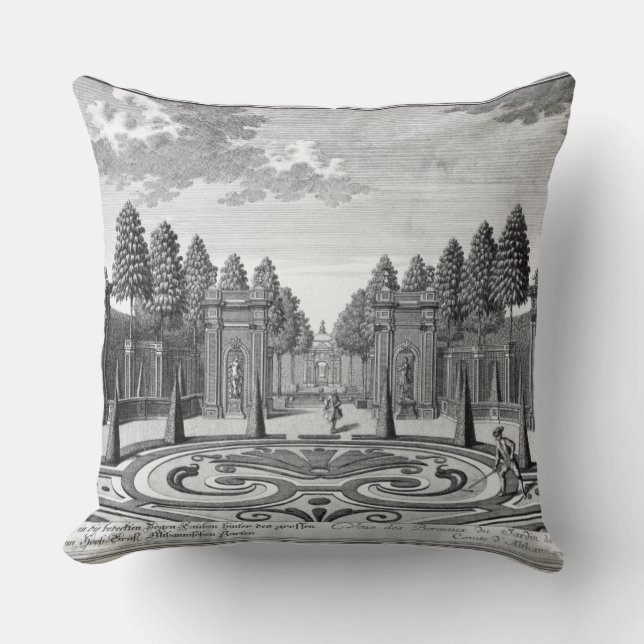 The gardens of Count Althan, Vienna, from 'Vorstel Throw Pillow (Front)
