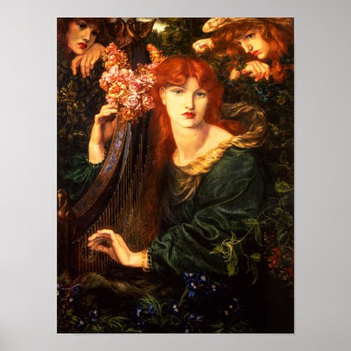The Garlanded Woman by Dante Gabriel Rossetti Poster