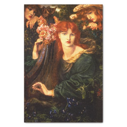The Garlanded Woman by Dante Gabriel Rossetti Tissue Paper