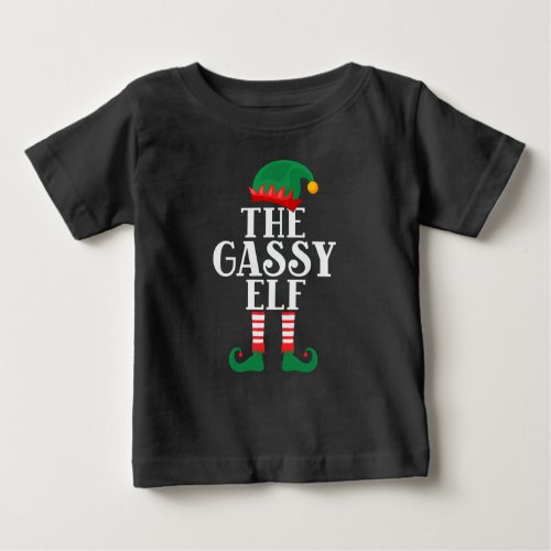 The Gassy Elf Funny Christmas Baby T_Shirt