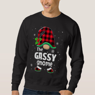 The Gassy Gnome Buffalo Plaid Christmas Matching F Sweatshirt