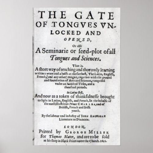 The Gate of Tongues Unlocked 1631 Poster