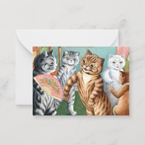 The Gathering by Louis Wain Note Card