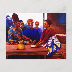 THE GATHERING BY MOJISOLA A GBADAMOSI OKUBULE OIL POSTCARD