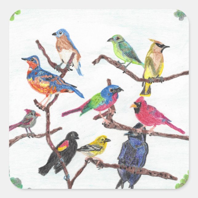 The Gathering Colorful Songbirds Stickers (Front)