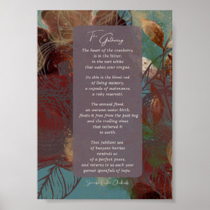 The Gathering cranberry poem w/ fall colors Poster