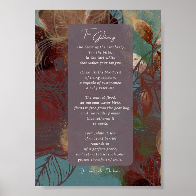 The Gathering cranberry poem w/ fall colors Poster (Front)