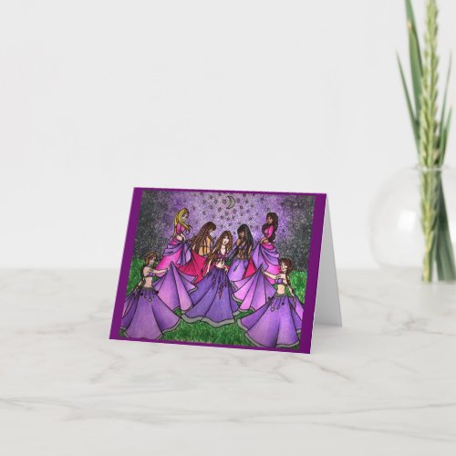 The Gathering of Belly Dancers in Purple  Card