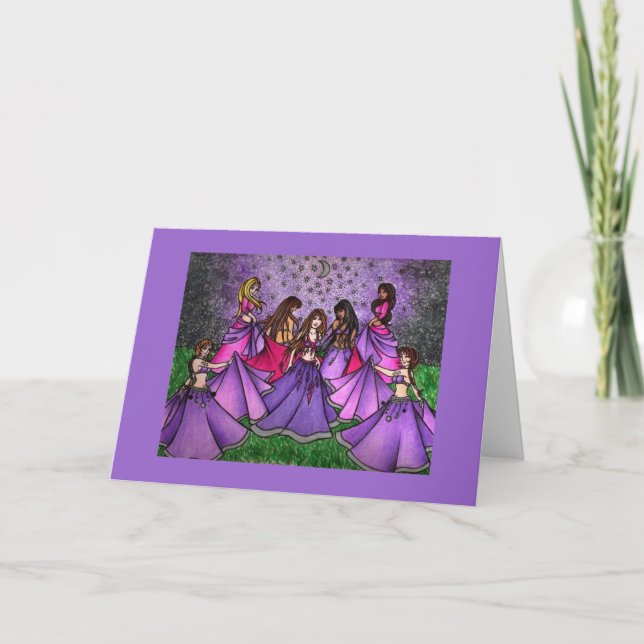 The Gathering of Belly Dancers in Purple Card (Front)
