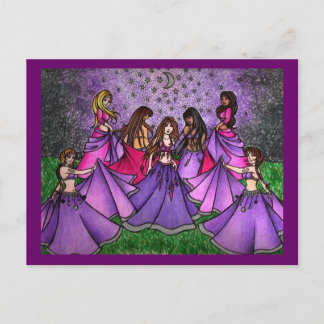 The Gathering of Belly Dancers in Purple Postcard