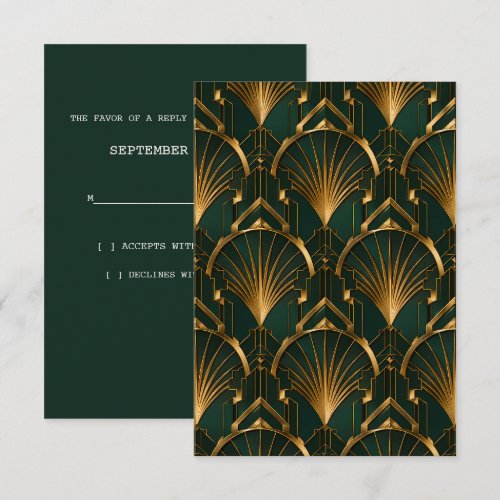 The Gatsby Wedding RSVP Card