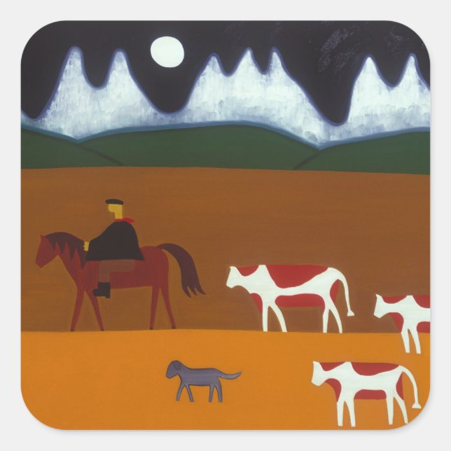 The Gaucho and his Cattle 2006 Square Sticker (Front)