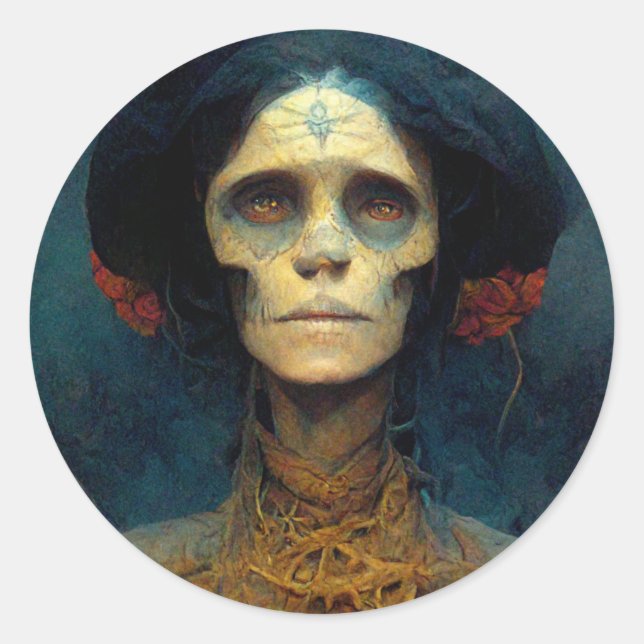 The Gaunt Lady Fantasy Sci-Fi Classic Round Sticker (Front)