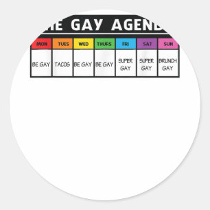 The Gay Agenda - LGBT Pride Classic Round Sticker