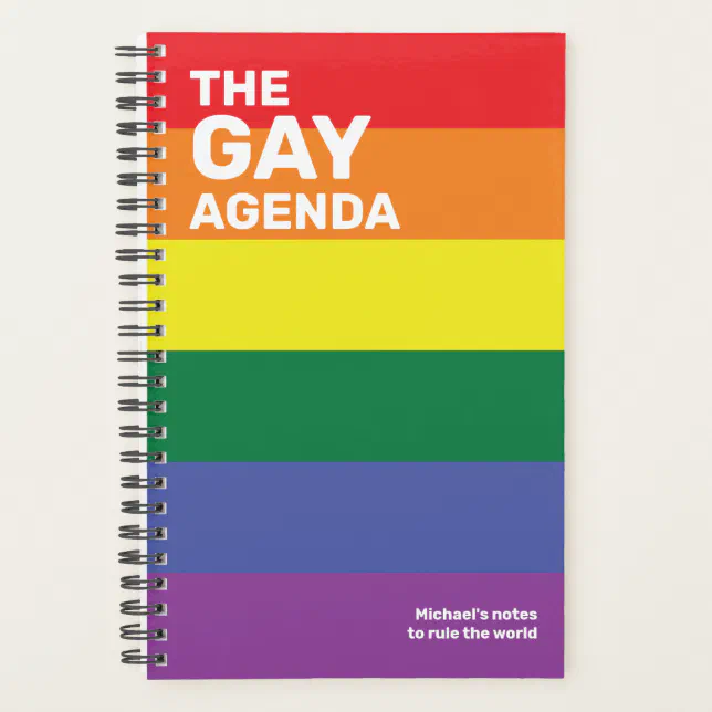 The Gay Agenda Pride Colors Planner | Zazzle
