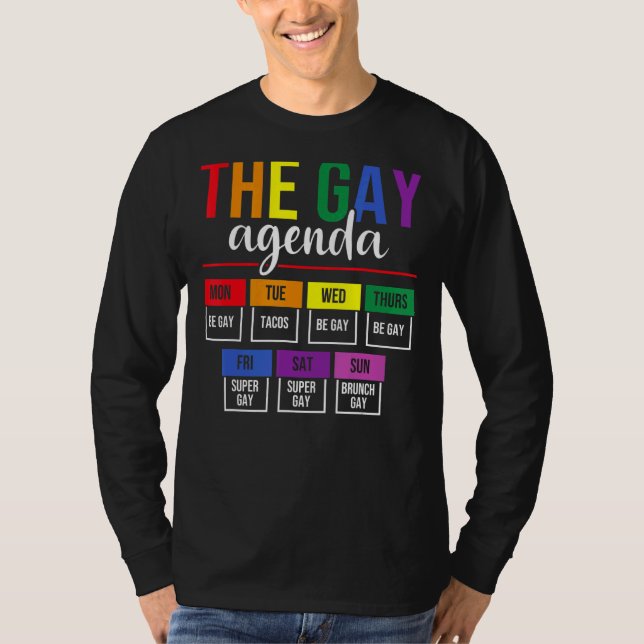The Gay Agenda Pride Lgbt T-Shirt (Front)