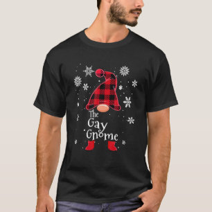 The Gay Gnome Buffalo Plaid Xmas Pajamas Matching T-Shirt