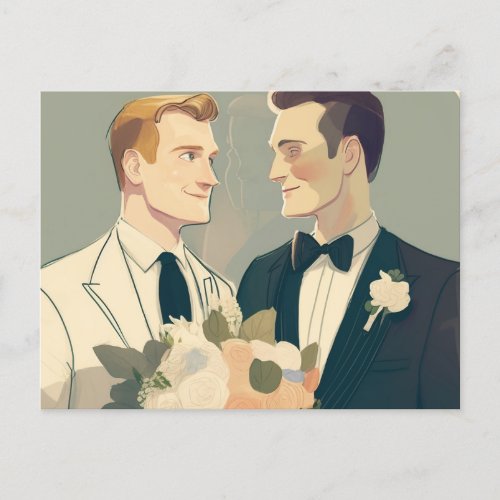 The Gay Grooms Postcard