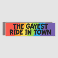 The Gayest Ride In Town Gay Pride LGBTQ Bumper